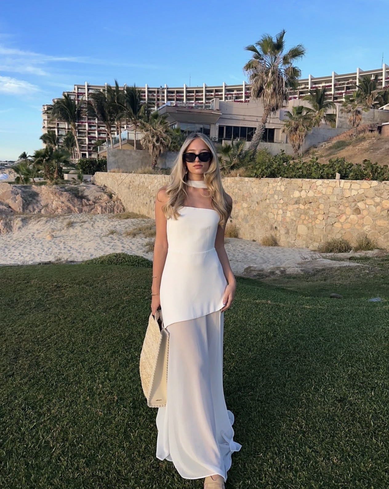 Asymmetrical Maxi Dress with Sheer Skirting Detachable Tie