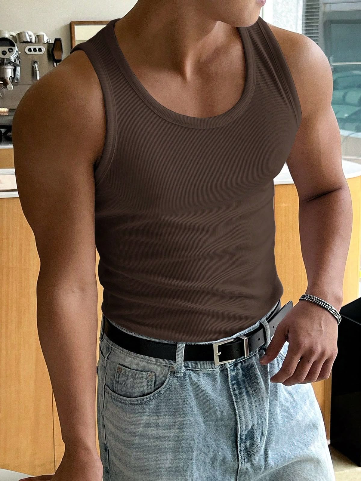 Basic Ribbed Tank Top for Men