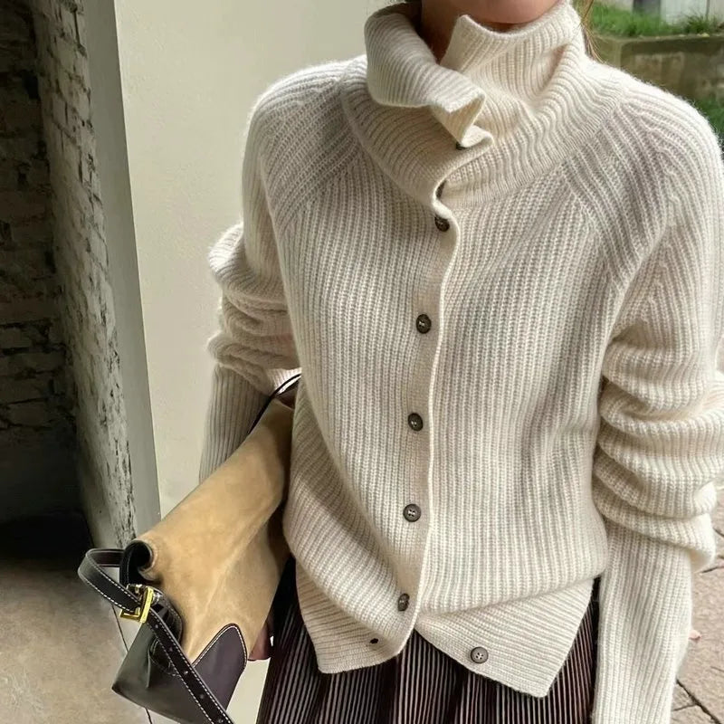 Button-Front Sweater for Women