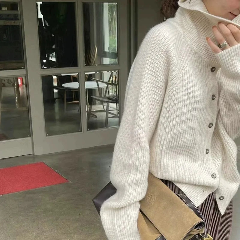 Button-Front Sweater for Women