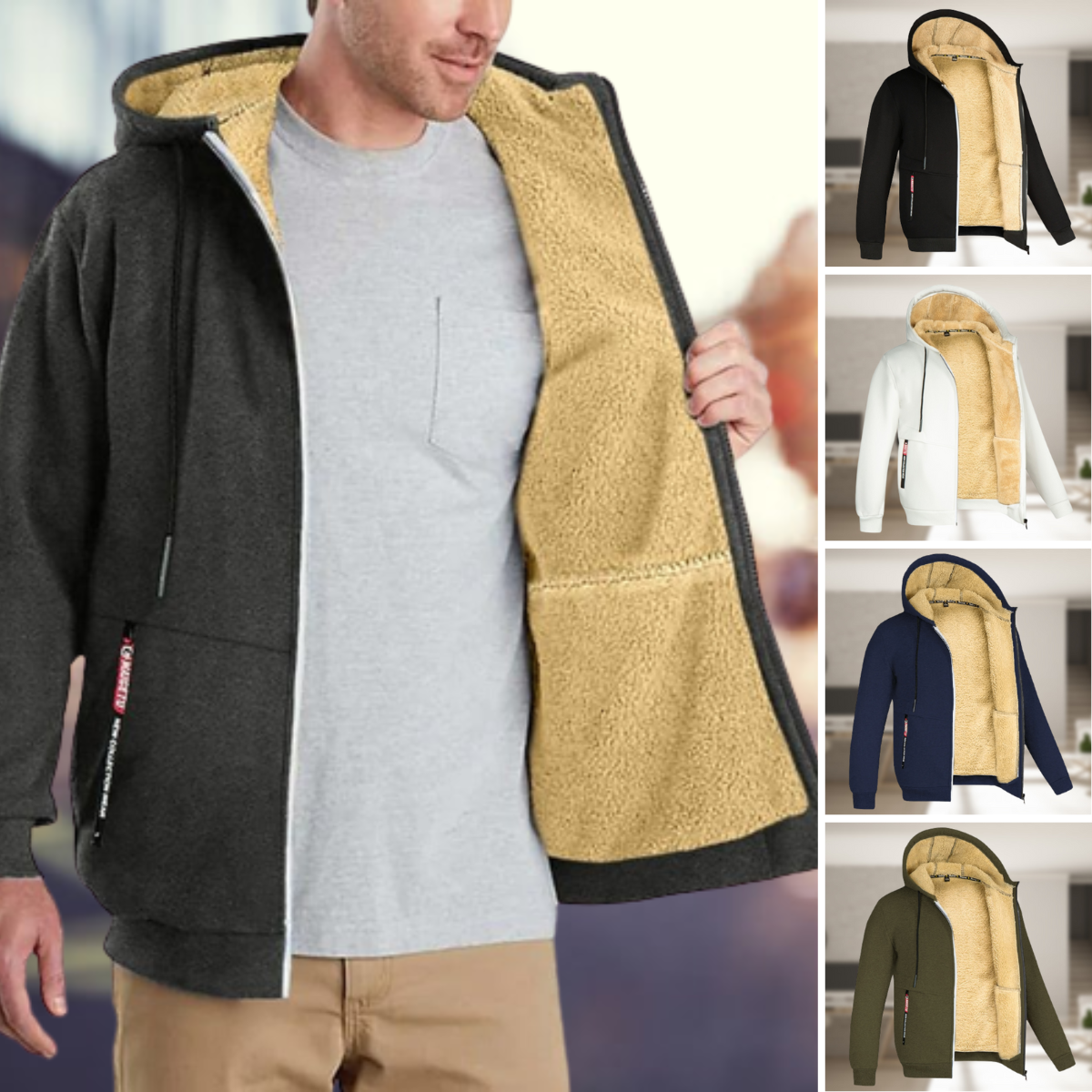 Fedérico - Men's casual winter jacket with hood