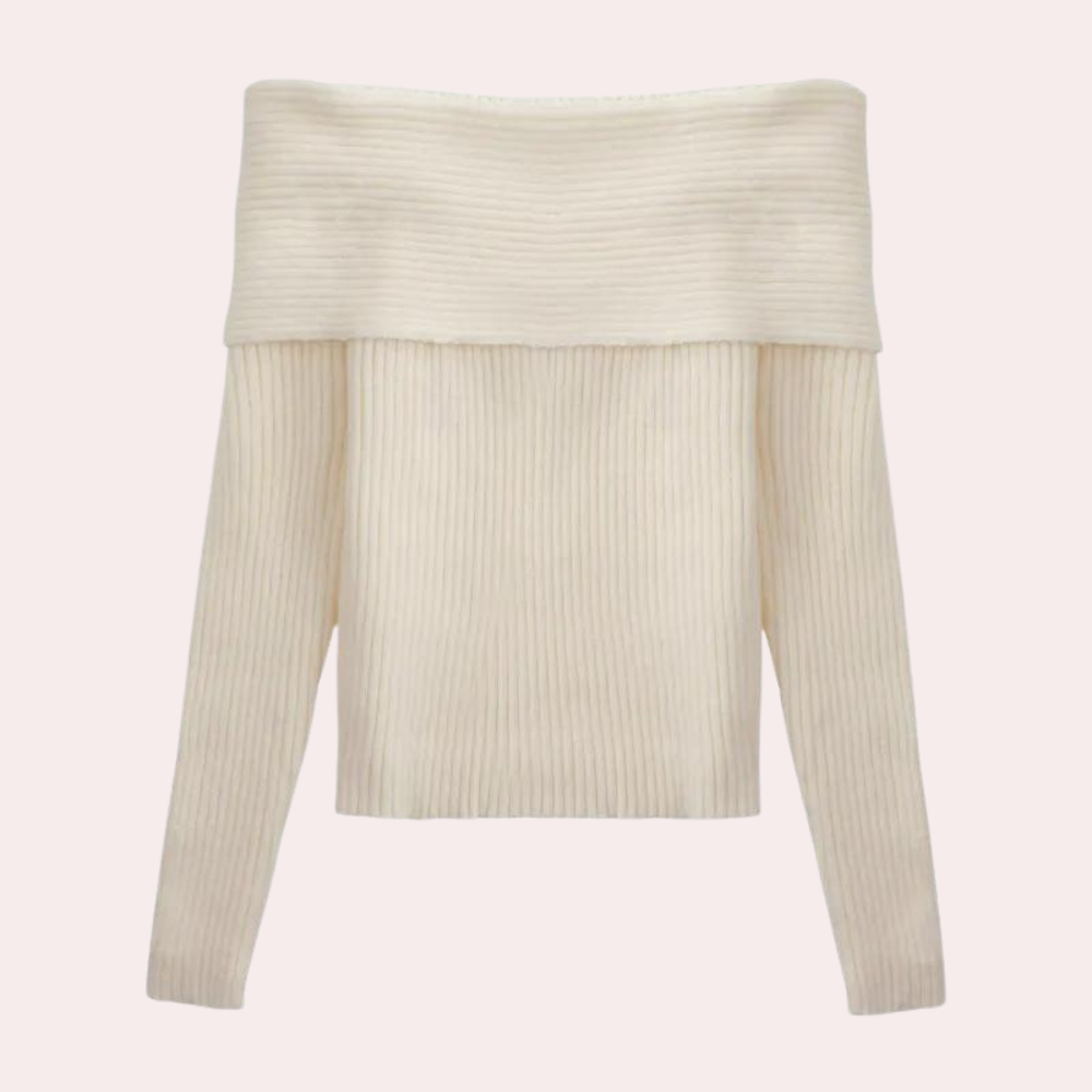 Lora - Elegant Women's Off Shoulder Sweater