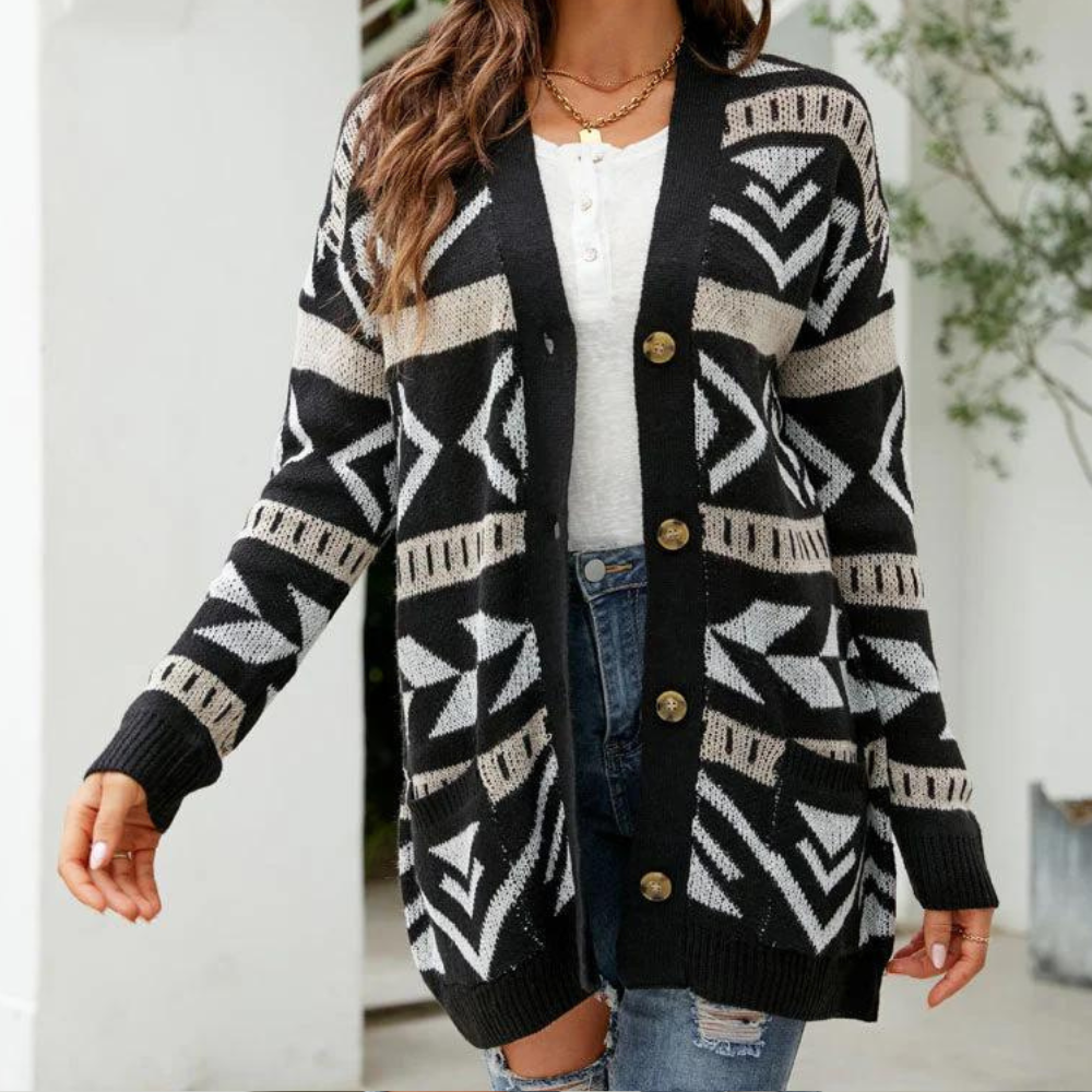 Judith - Stylish check cardigan for women