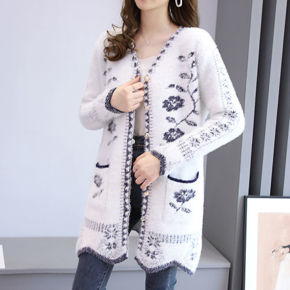 Lunaria - Women's floral cardigan