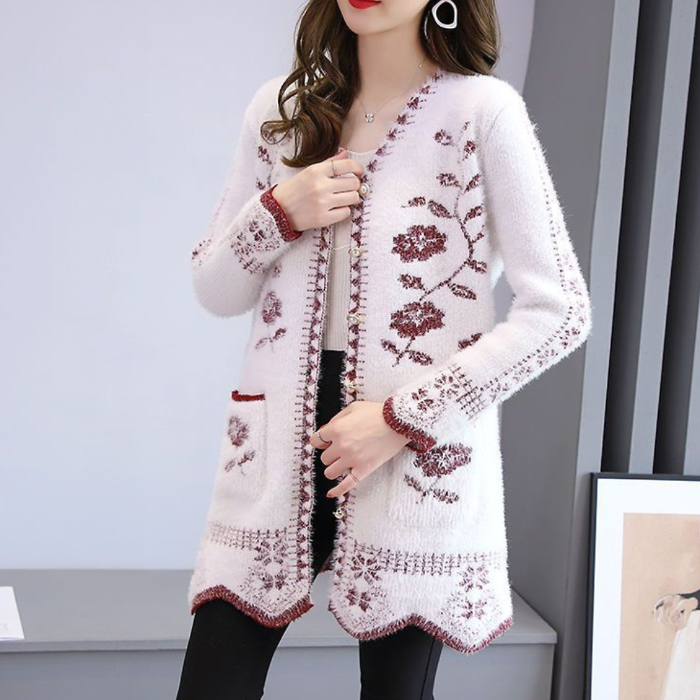 Lunaria - Women's floral cardigan