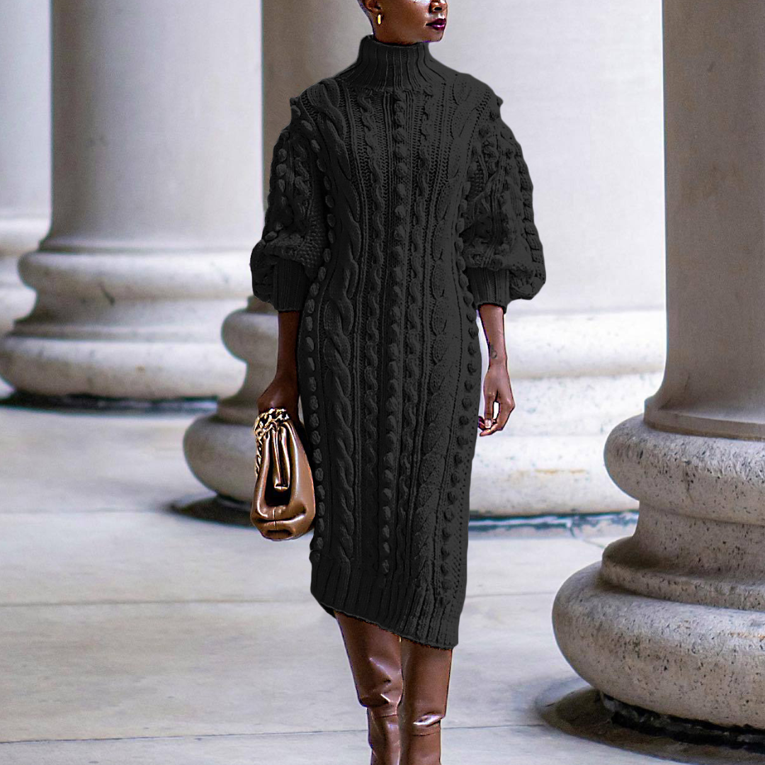 Stylish knitted dress for winter