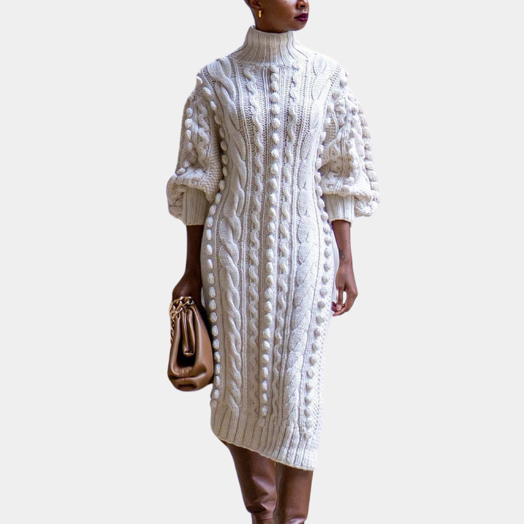 Stylish knitted dress for winter