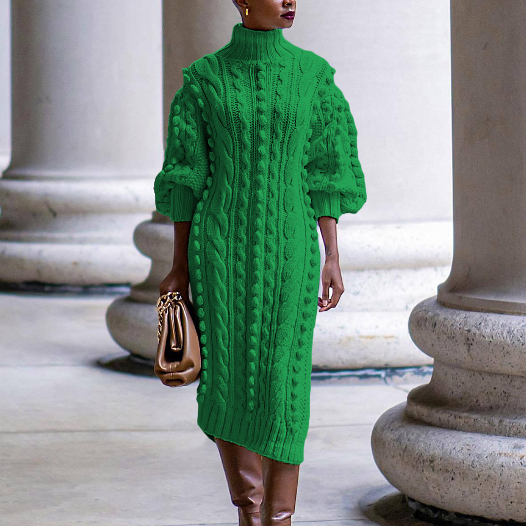 Stylish knitted dress for winter