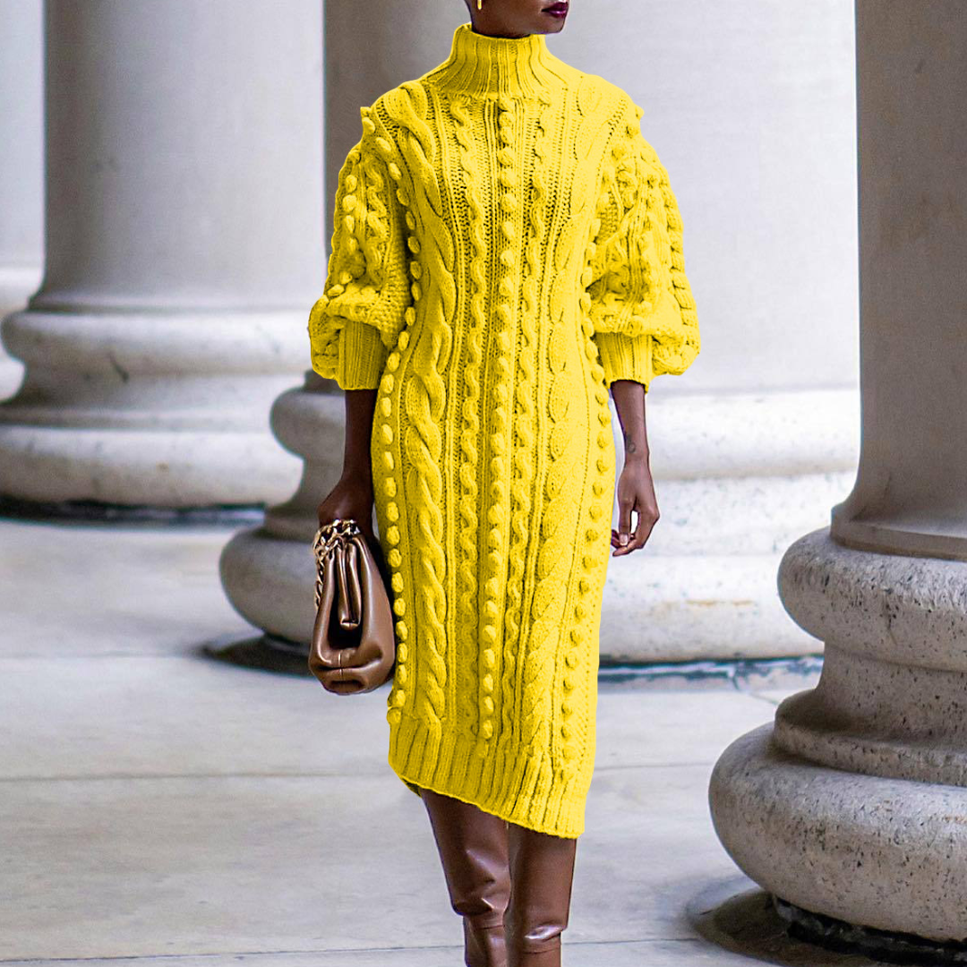 Stylish knitted dress for winter