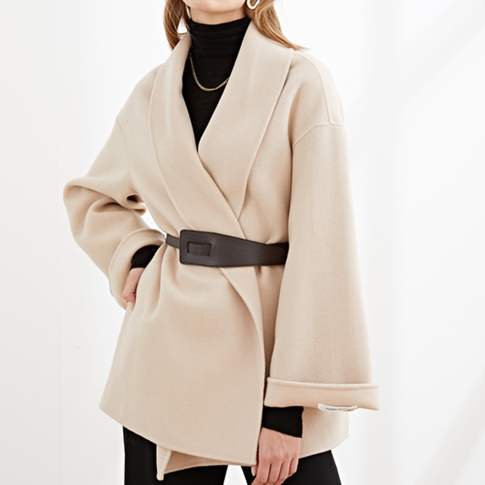 Aviva - Women's Elegant Coat with Belt