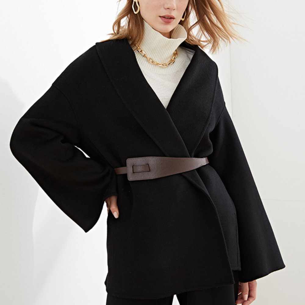 Aviva - Women's Elegant Coat with Belt