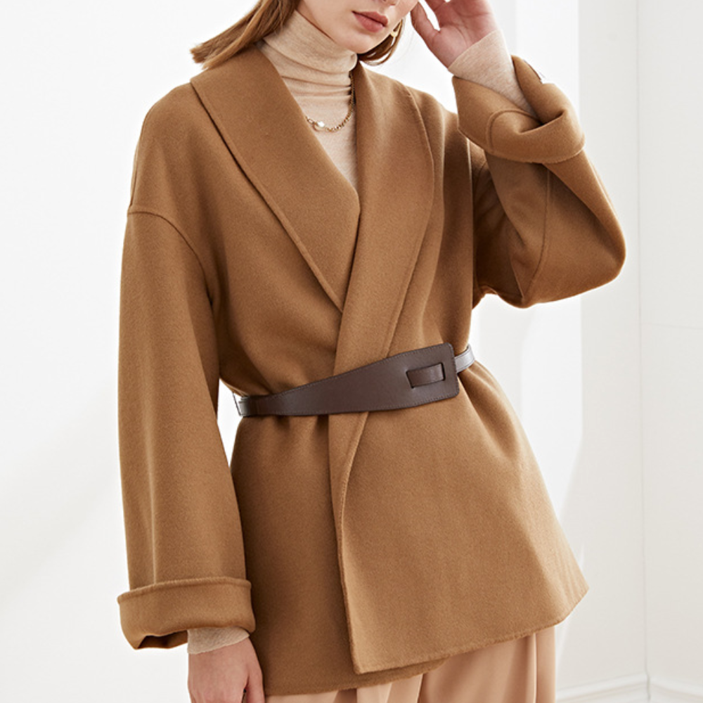 Aviva - Women's Elegant Coat with Belt