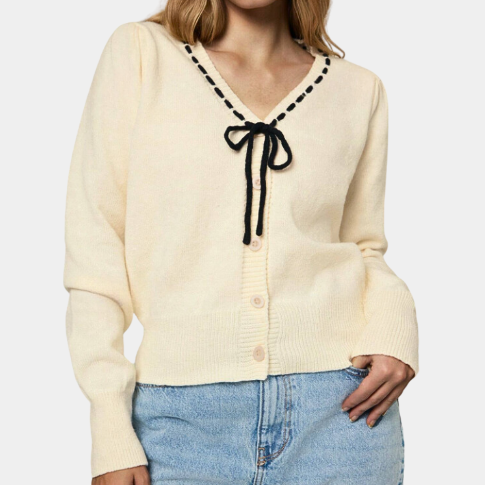 Anthoula - Women's V-neck Jumper with Bows