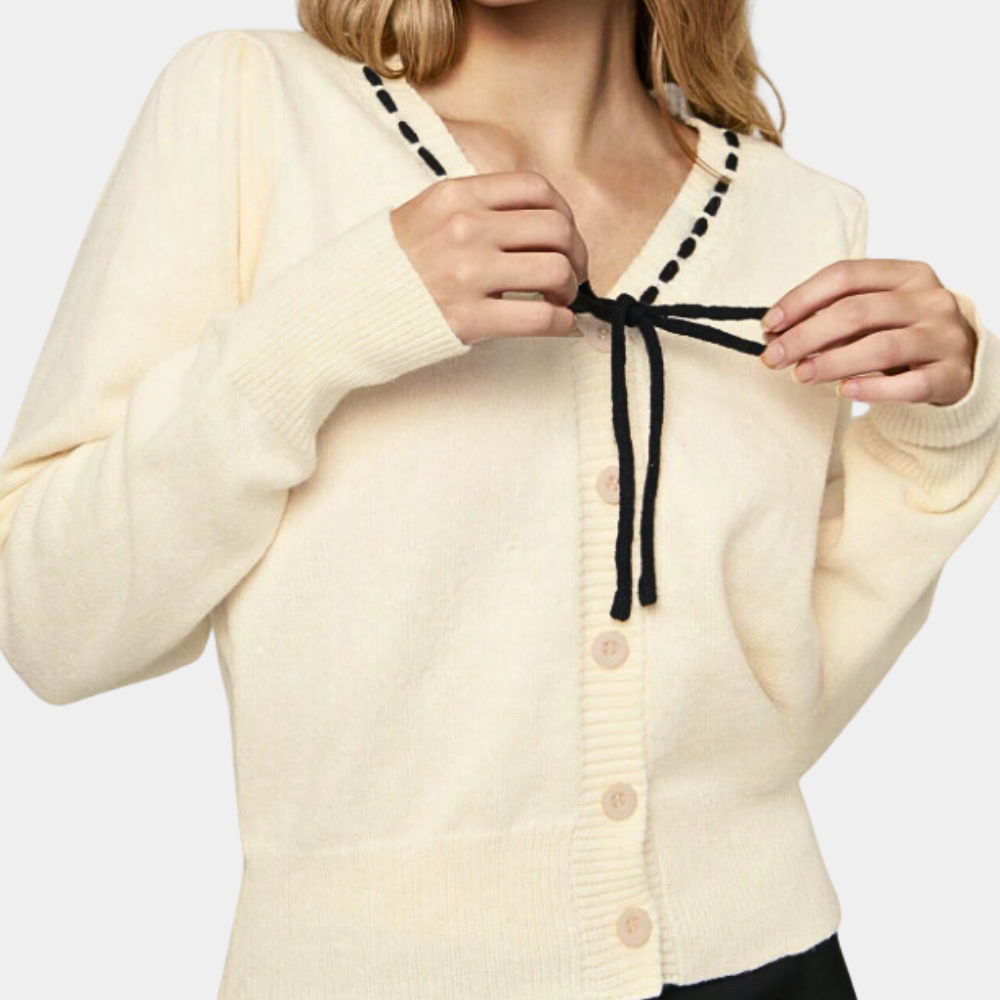 Anthoula - Women's V-neck Jumper with Bows