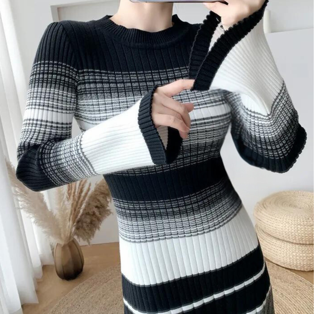 Versatile knitted midi dress for women