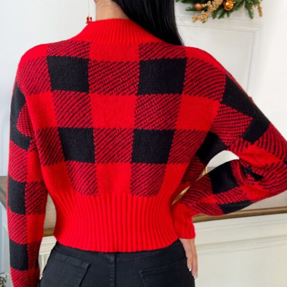 Sonya - Elegant Check Jumper for Women