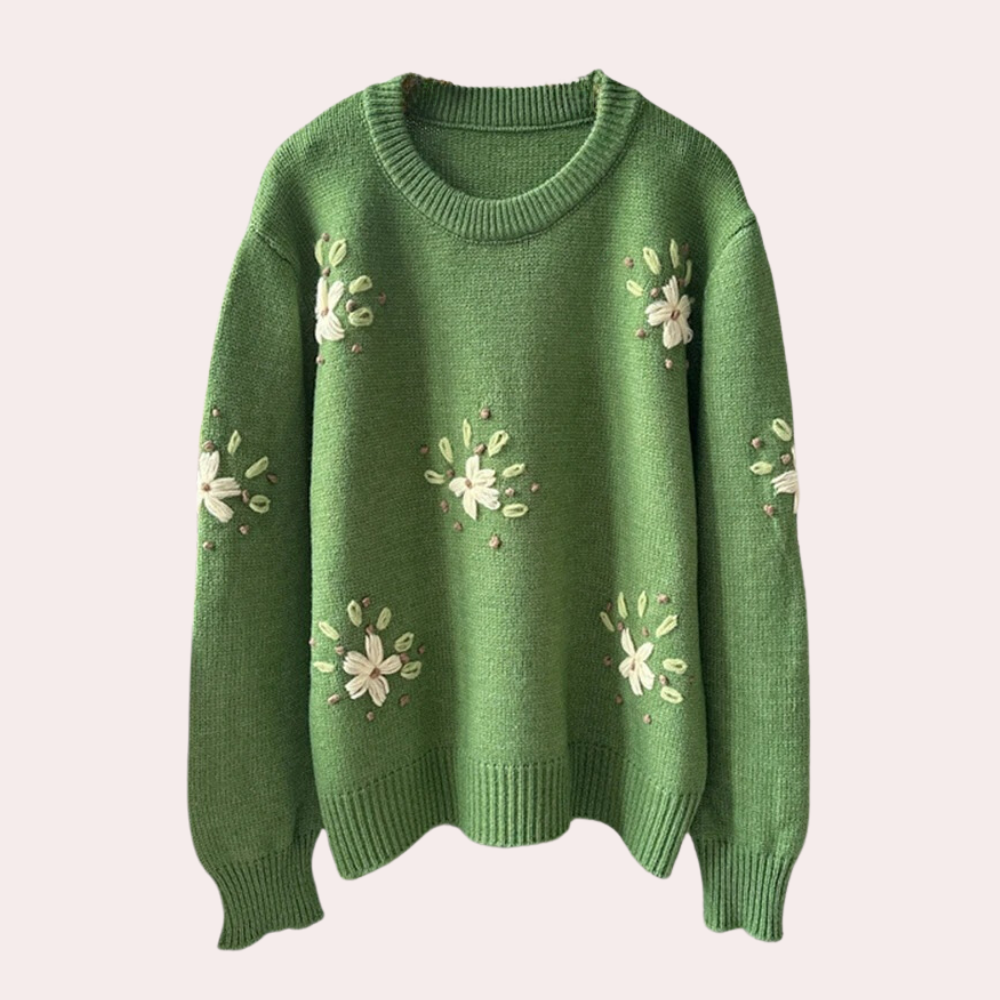 Kalina - Women's jumper with floral embroidery