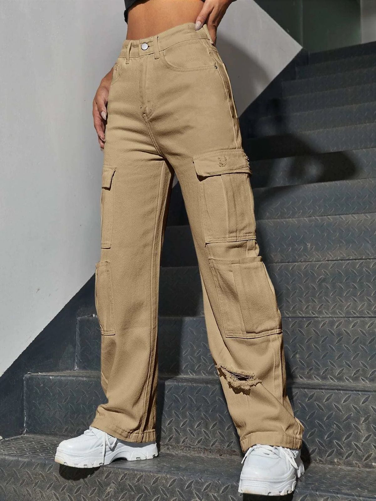 Cargo Straight Cut Trousers for Women