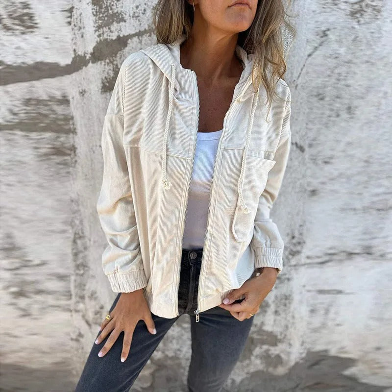 Women's Hooded Jacket with Zipper