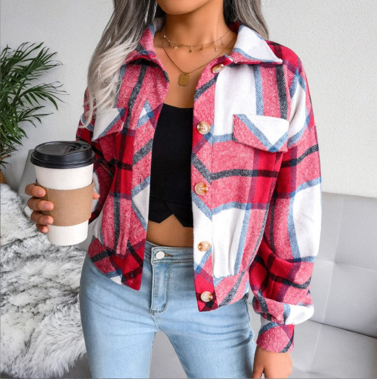 Women’s Jacket With Distinct Checkered Motif