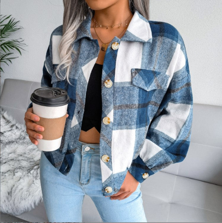 Women’s Jacket With Distinct Checkered Motif