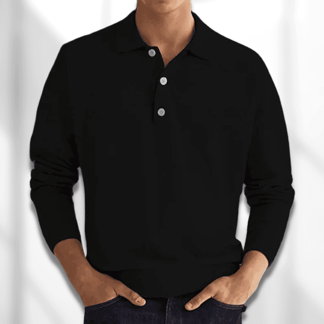 Felix - Timeless Polo Pullover for Men with Knitted Texture