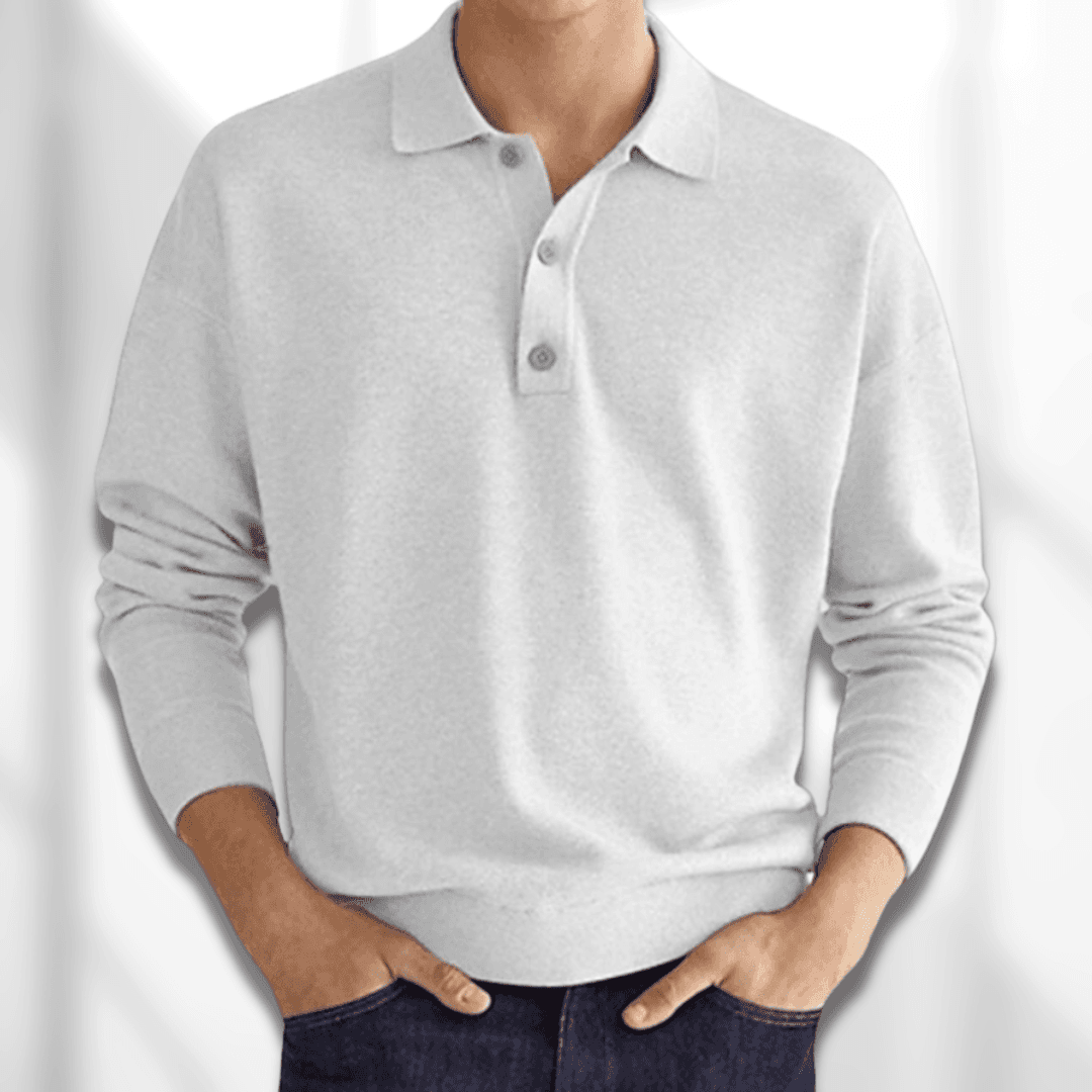 Felix - Timeless Polo Pullover for Men with Knitted Texture