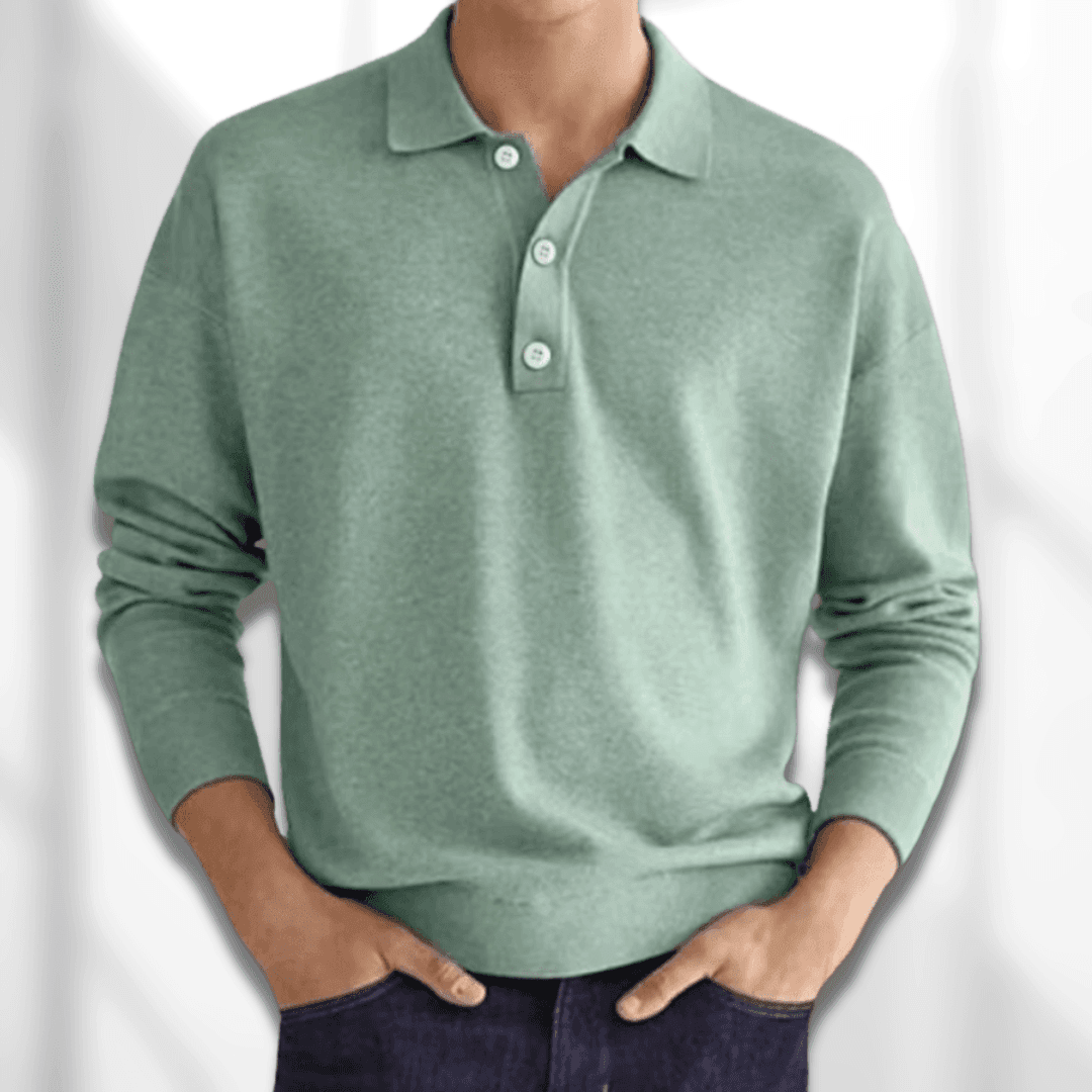 Felix - Timeless Polo Pullover for Men with Knitted Texture