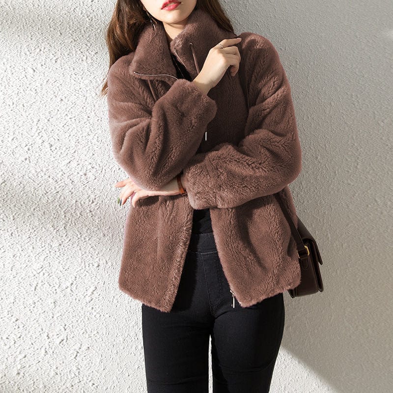 Women’s Jacket With High Collar And Zip Front