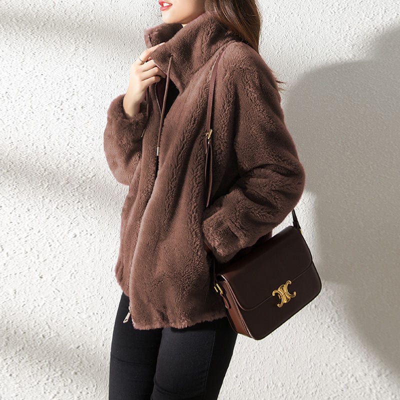 Women’s Jacket With High Collar And Zip Front
