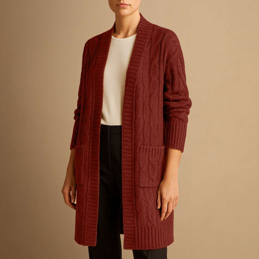 Elise | Cable Knit Long Cardigan 5