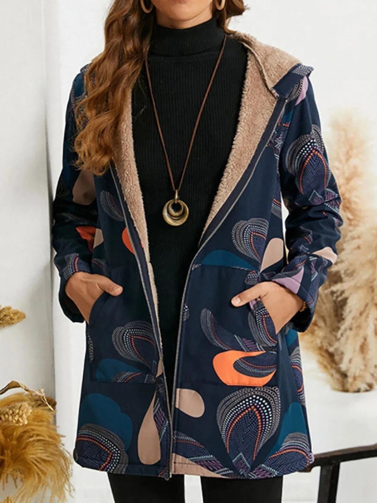 Women's Hooded Jacket With Relaxed Fit