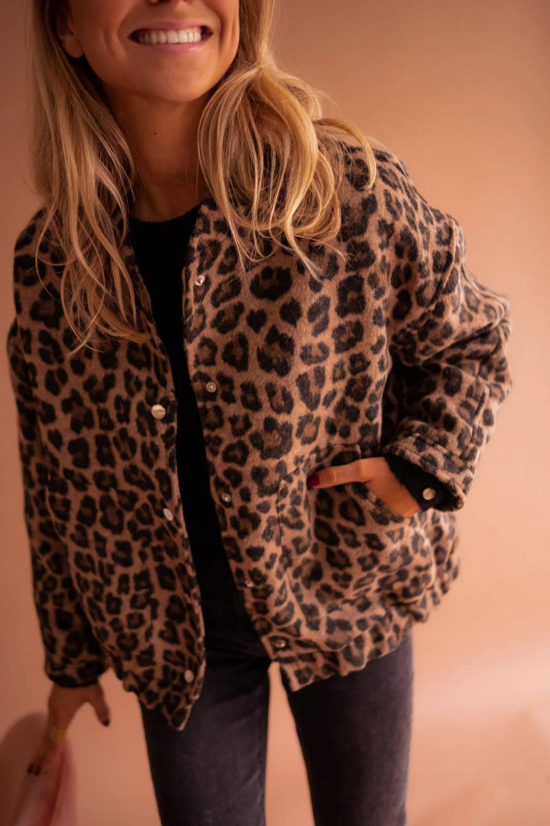 Women’s Leopard Print Bomber Jacket