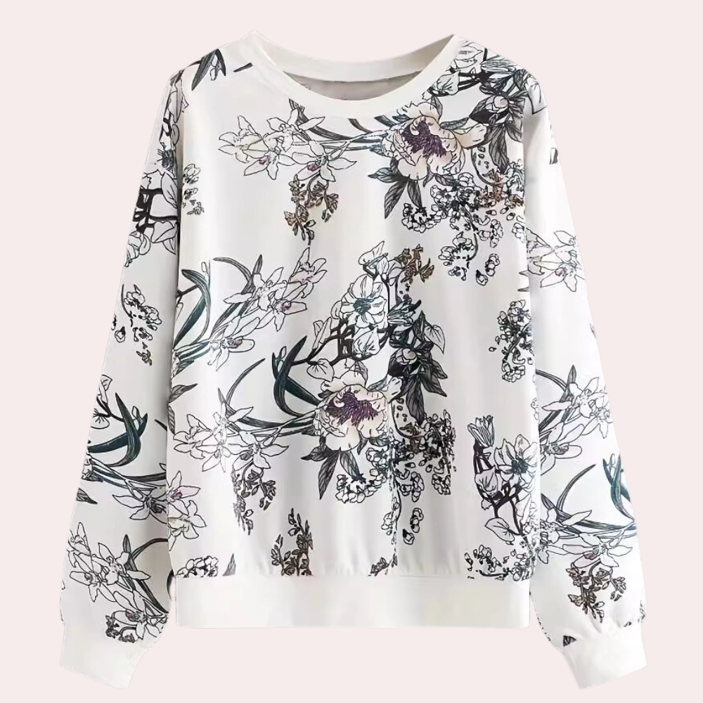 Doris - Modern floral jumper for women