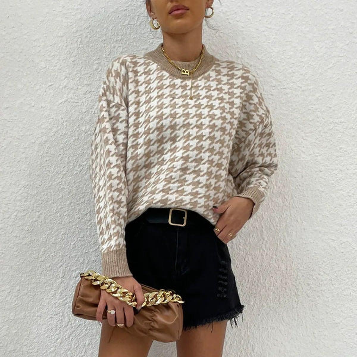 Women’s Houndstooth Pullover Sweater