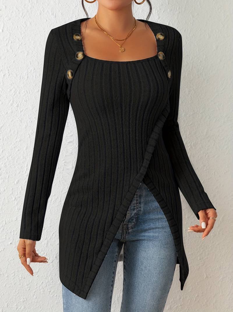 Emilia - Elegant Long Asymmetric Sweater for Women