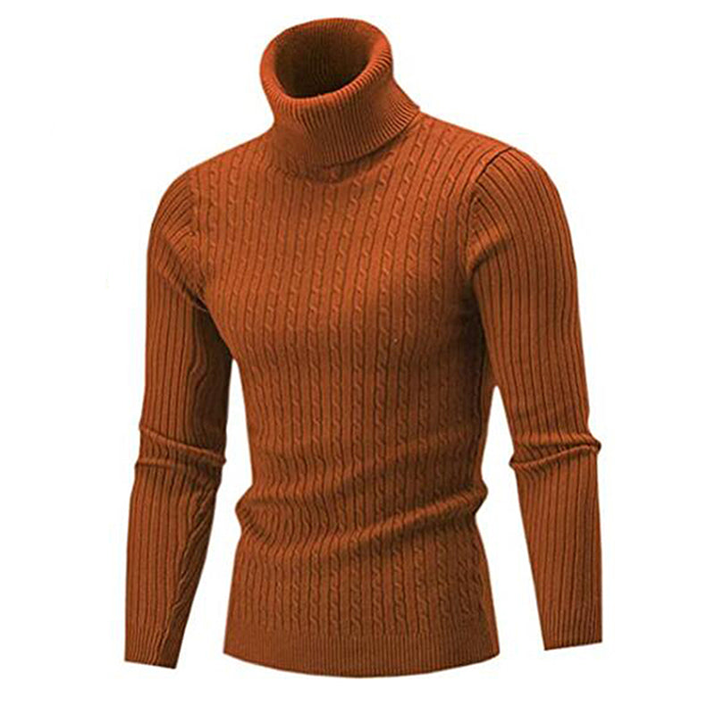 Jaimey - Men's Roll Neck Jumper with High Collar