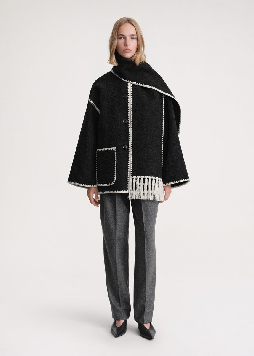 Women’s Coat with Integrated Scarf