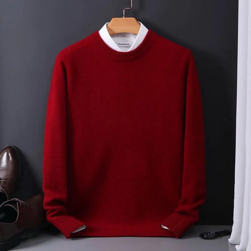 Men’s Crew-Neck Knit Jumper with Ribbed Trims