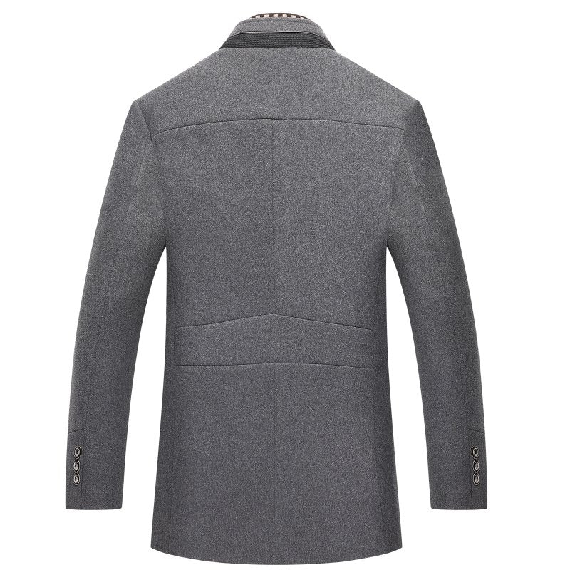 Men’s Modern Mandarin Collar Coat for Cold Seasons