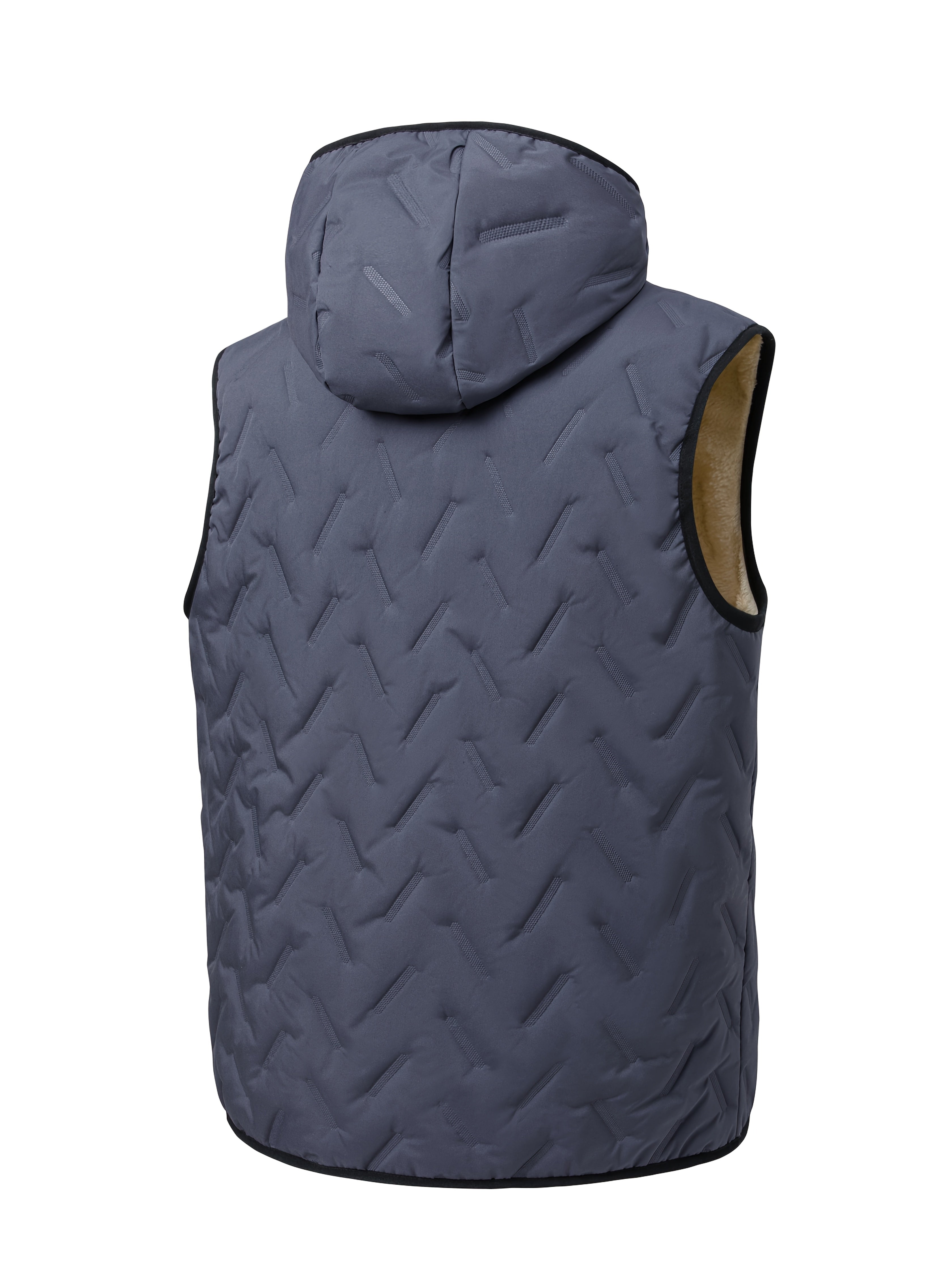 Men’s Quilted Hooded Vest with Fleece Lining