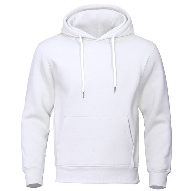 Men’s Solid Pullover Hoodie with Drawstring Hood