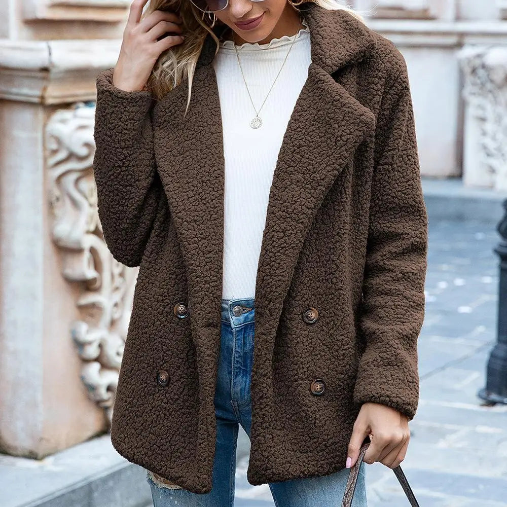 Women’s Jacket With Notched Collar And Long Sleeves