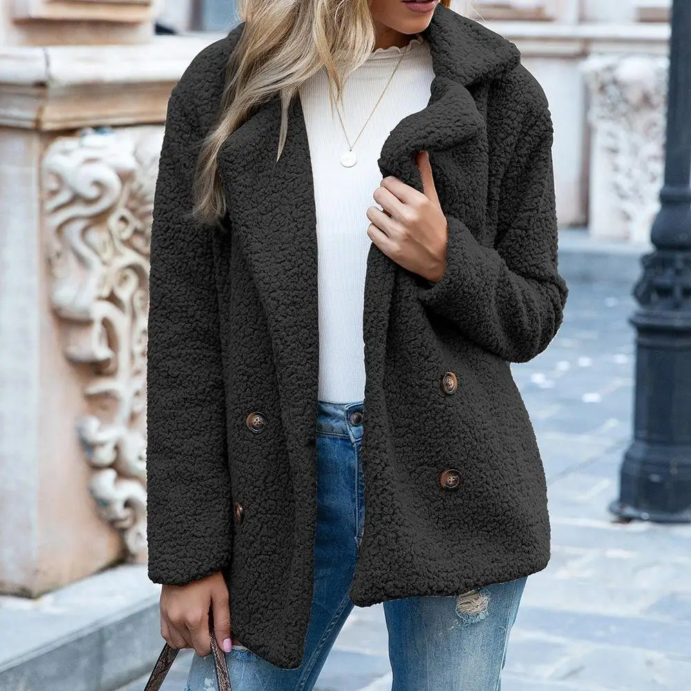 Women’s Jacket With Notched Collar And Long Sleeves