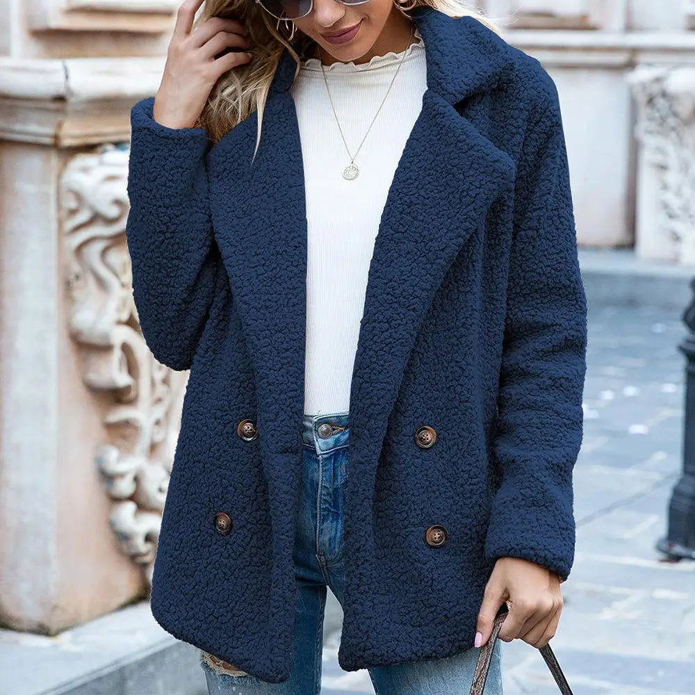 Women’s Jacket With Notched Collar And Long Sleeves