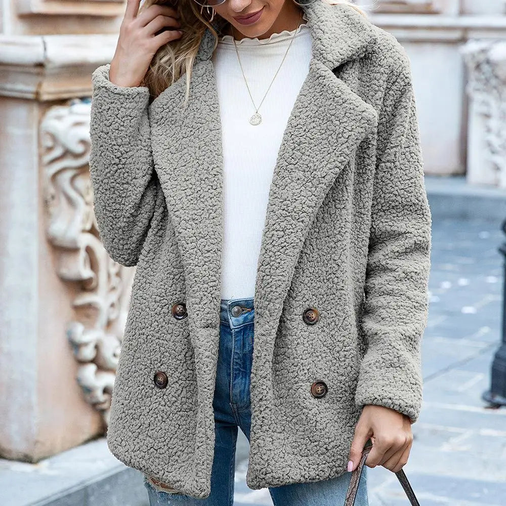 Women’s Jacket With Notched Collar And Long Sleeves