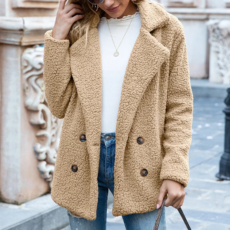 Women’s Jacket With Notched Collar And Long Sleeves