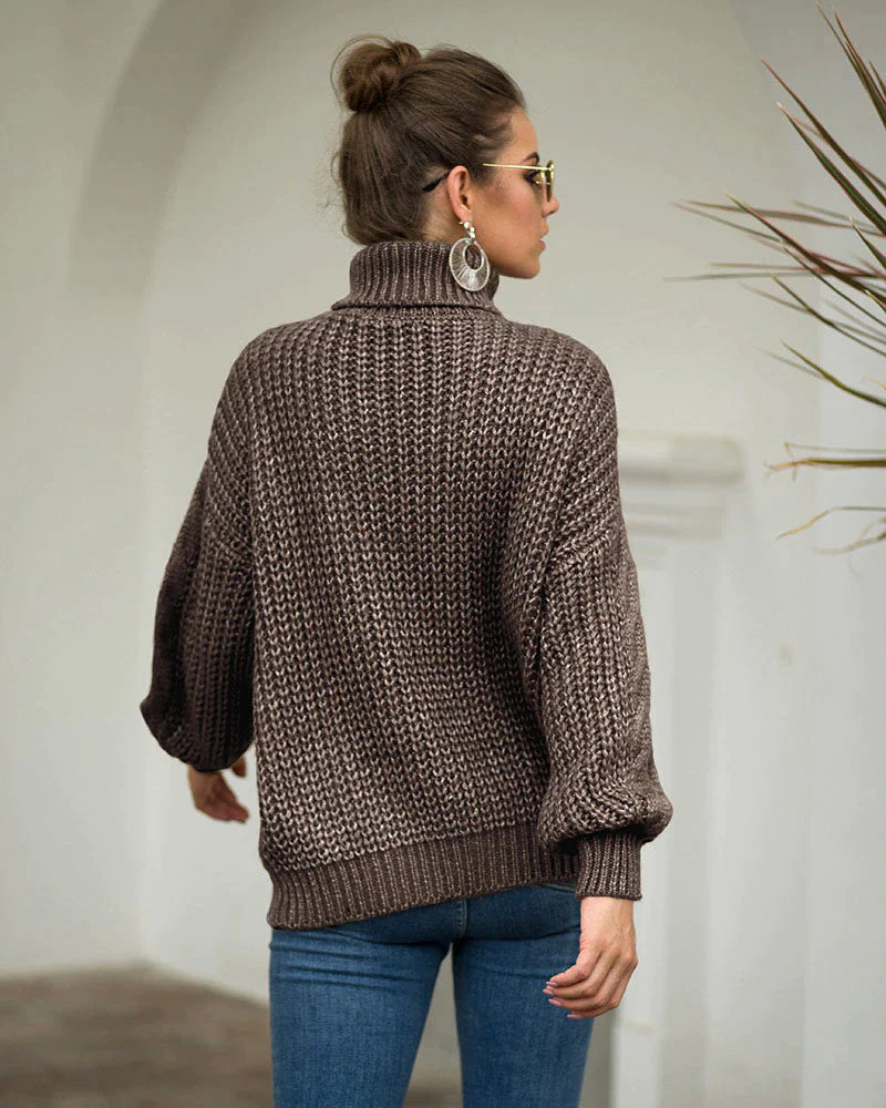 Women's Cable Knit Turtleneck Sweater