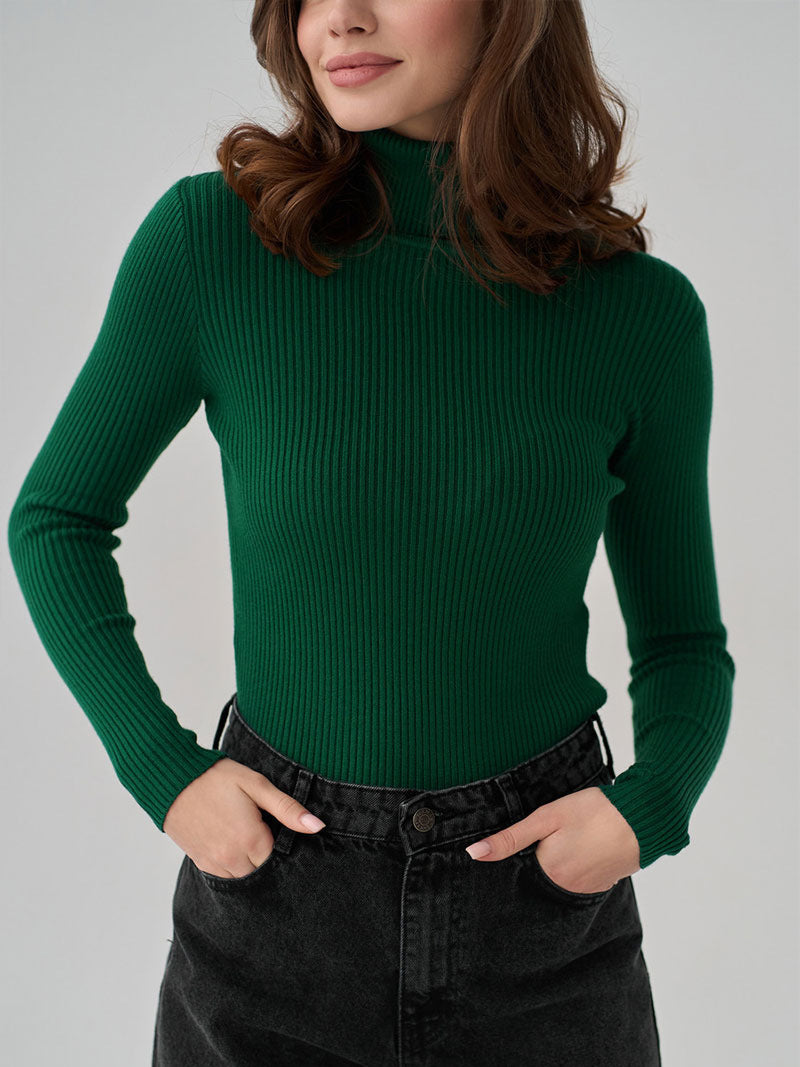 Ivanna - Turtleneck Sweater Tight fitting Ribbed for a Clean and Timeless Look