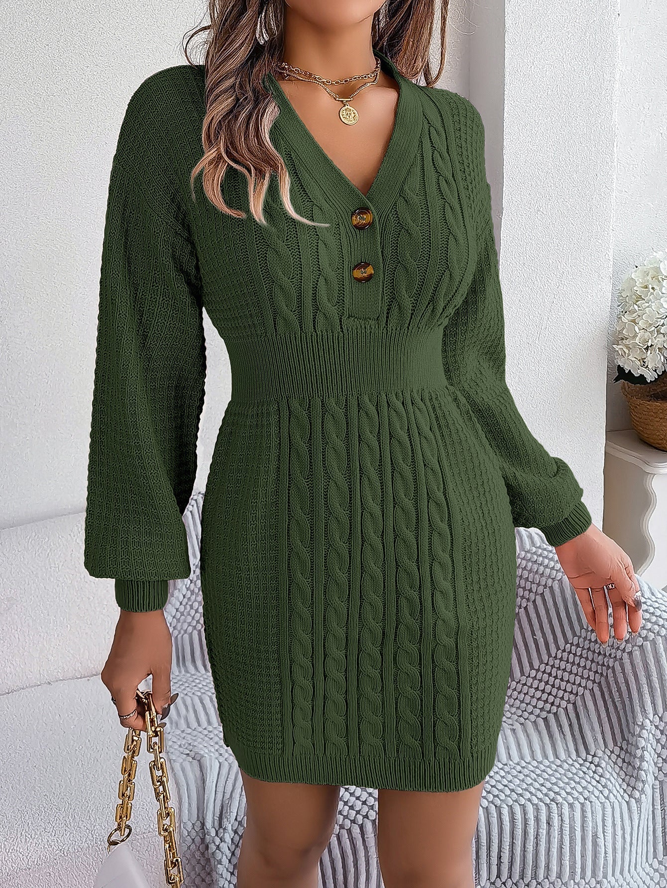 Lisa - Women's cable knit dress